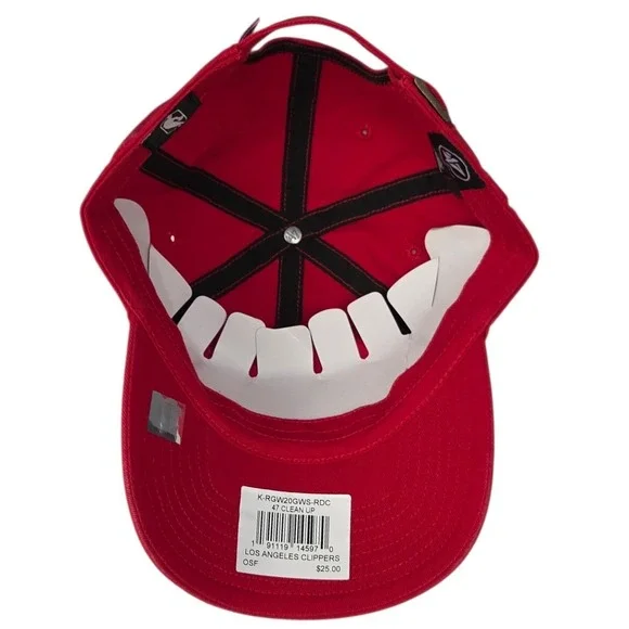 Los Angeles Clippers 47 Brand Hat Men Red Adjustable Strapback NBA Clean Up OSFA - Picture 4 of 8